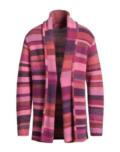 The Elder Statesman Man Cardigan Purple Size M Cashmere In Multi