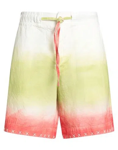 The Elder Statesman Man Shorts & Bermuda Shorts Light Green Size L Linen