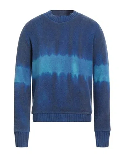 The Elder Statesman Man Sweater Slate Blue Size L Cashmere