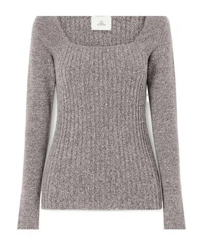 The Elder Statesman Marl Knitted Cashmere T-shirt In Gray