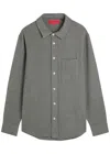 The Elder Statesman Melange Cashmere-woven Overshirt In Gray