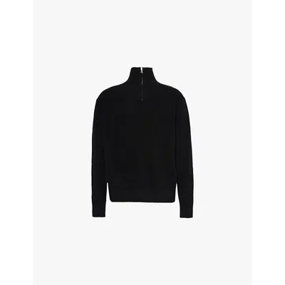 The Elder Statesman Mens Black High-neck Relaxed-fit Cashmere Jumper