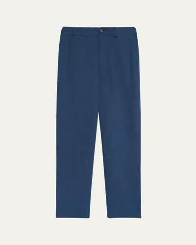 The Elder Statesman Men's Brushed Twill Pants In Blue