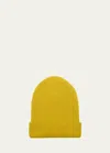 The Elder Statesman Men's Cashmere Rib-knit Beanie Hat In Yellow
