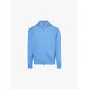 The Elder Statesman Nimbus Hood Regular-fit Cashmere And Cotton-blend Hoody In Crypto Blue