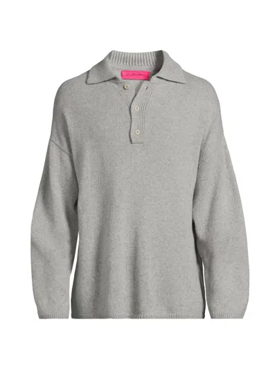 The Elder Statesman Men's Dume Cashmere Polo Sweater In Gray