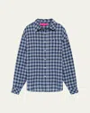 The Elder Statesman Men's Dune Plaid Button-down Beach Shirt In Blue