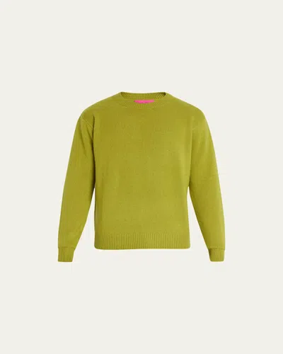 The Elder Statesman Men's Heavyweight Cashmere Sweater In Green
