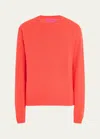 The Elder Statesman Men's Heavyweight Cashmere Sweater In Neon Red