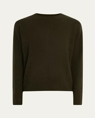 The Elder Statesman Men's Heavyweight Cashmere Sweater In New Olive