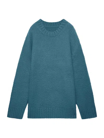 The Elder Statesman Men's Milo Textured Cashmere Sweater In Blue