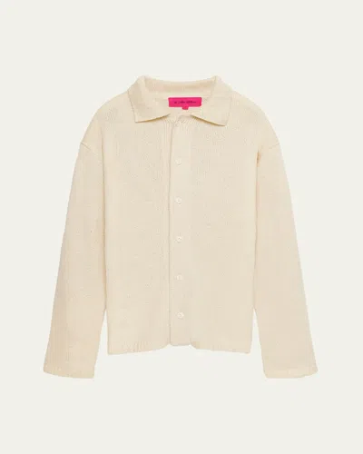 The Elder Statesman Men's Nora Lite Knit Overshirt In Neutral