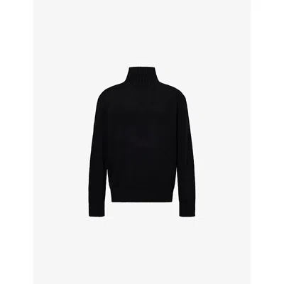 The Elder Statesman Mens Black Relaxed-fit Turtleneck Cashmere Jumper