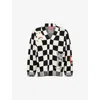 The Elder Statesman Nora Lite Creatures Check-pattern Embroidered Cardigan In Multi