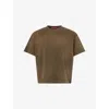 The Elder Statesman Mens Kelp Oversized Sun-bleached Cotton-cashmere Blend T-shirt Xl In Green