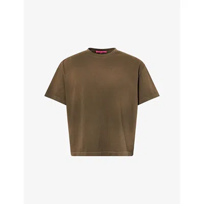 The Elder Statesman Mens Kelp Oversized Sun-bleached Cotton-cashmere Blend T-shirt Xl In Green