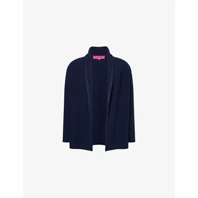 The Elder Statesman Mens Navy Italy Smoking Relaxed-fit Cashmere Jacket In Blue