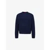 The Elder Statesman Mens Navy Simple Crewneck Cashmere Jumper Xl In Blue