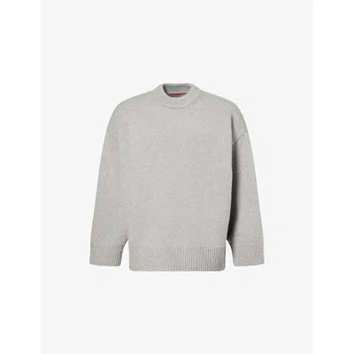 The Elder Statesman Mens Silver Pali Crewneck Cashmere Jumper In Gray