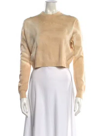 Pre-owned The Elder Statesman Merino Wool Crew Neck Sweater In Neutral