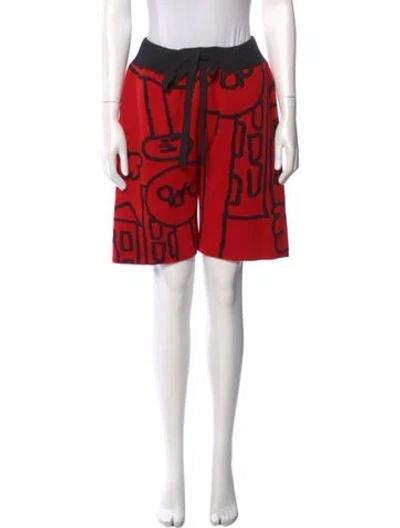 Pre-owned The Elder Statesman Merino Wool Knee-length Shorts In Red