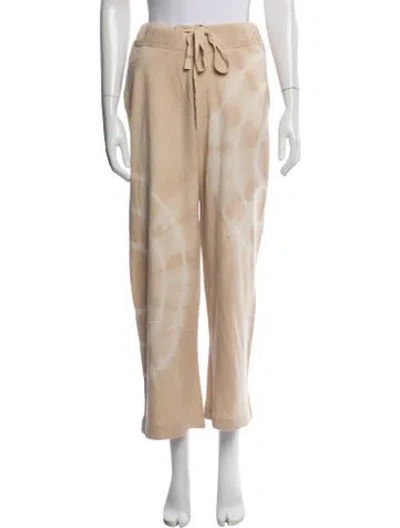 Pre-owned The Elder Statesman Merino Wool Tie-dye Print Sweatpants In Neutrals