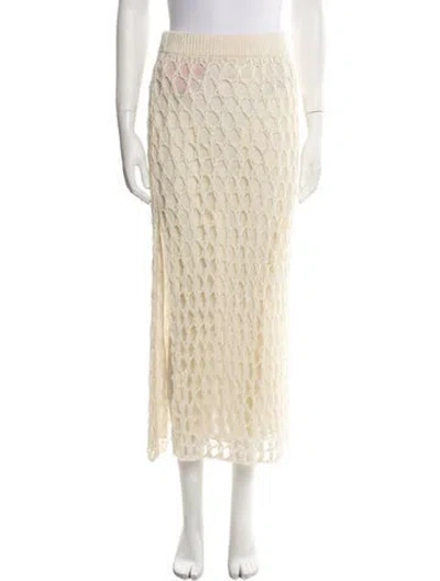 Pre-owned The Elder Statesman Midi Length Skirt In Neutral