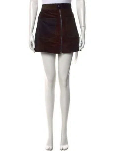 Pre-owned The Elder Statesman Mini Skirt W/ Tags In Brown