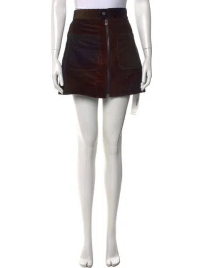 Pre-owned The Elder Statesman Mini Skirt W/ Tags In Brown