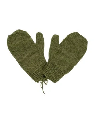 Pre-owned The Elder Statesman Mittens W/tags In Green