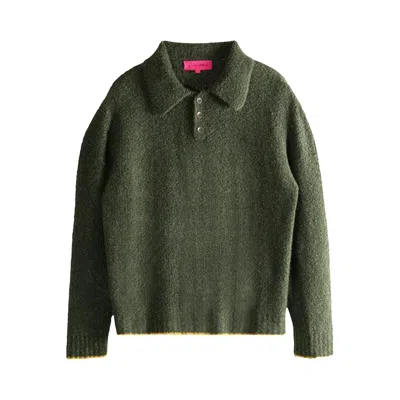 Pre-owned The Elder Statesman Mountain Boucle Rugby Knitwear 'cadet' | Tan | Men's Size L In Brown
