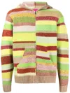 The Elder Statesman Stripe Super Soft Zip Hoodie In Mehrfarbig