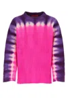The Elder Statesman Daybreak Gradient Crew Neck Knit Sweater In Pink