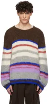The Elder Statesman Multicolor Thistle Nightcap Stripe Sweater In Bte/ivr/sph/lgr/prs/