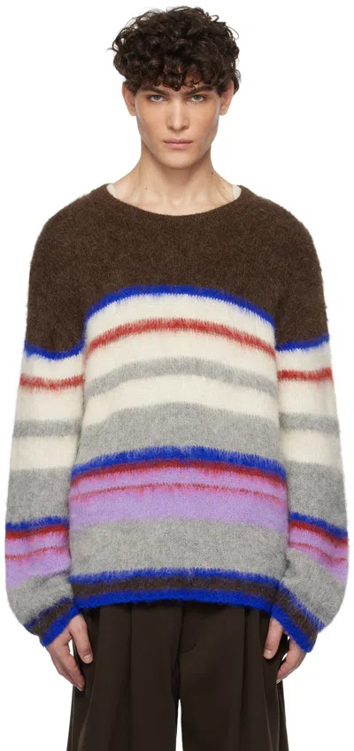 The Elder Statesman Multicolor Thistle Nightcap Stripe Jumper In Bte/ivr/sph/lgr/prs/