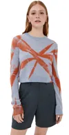 The Elder Statesman Mythic Tranquility Cropped Tie-dyed Cashmere Sweater In Blue