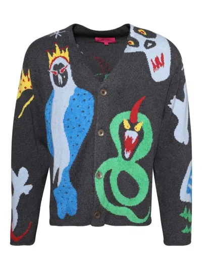 The Elder Statesman Mythical Creatures Cardigan In Green