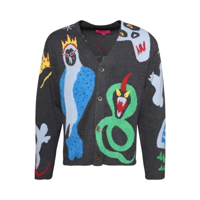 Pre-owned The Elder Statesman Mythical Creatures Cardigan 'multicolor' | Multi-color | Men's Size M