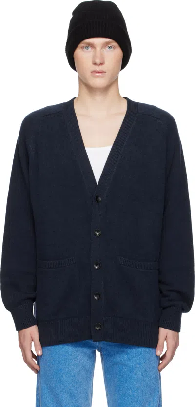 The Elder Statesman Navy Heavy Cardigan