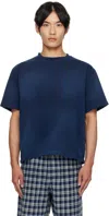 The Elder Statesman Navy Sunbleached Oversized T-shirt In Blue