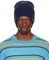 The Elder Statesman Rib Cashmere Watchman Cap In Blue