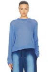 The Elder Statesman Nimbus Coastal Crew Sweater In Crypto Blue