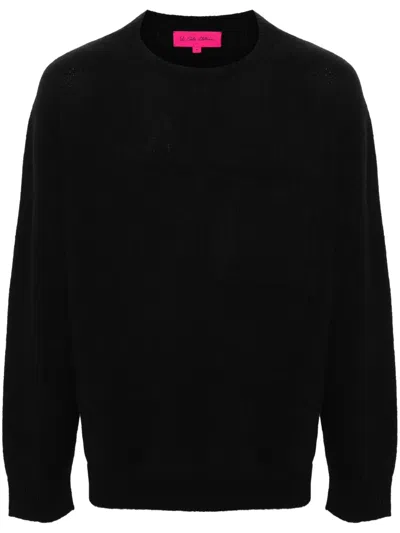 The Elder Statesman Mens Black Nimbus Rolled-trims Cashmere And Cotton-blend Jumper