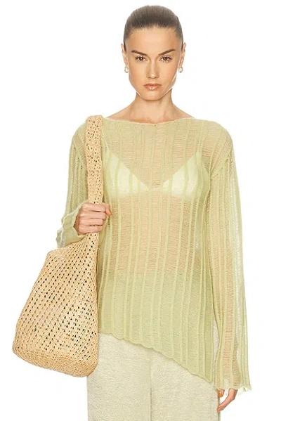 The Elder Statesman Nimbus Lola Pullover Sweater In Green