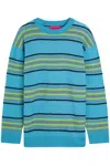 The Elder Statesman Nimbus Reef Striped Cashmere-blend Knit Sweatshirt In Blue