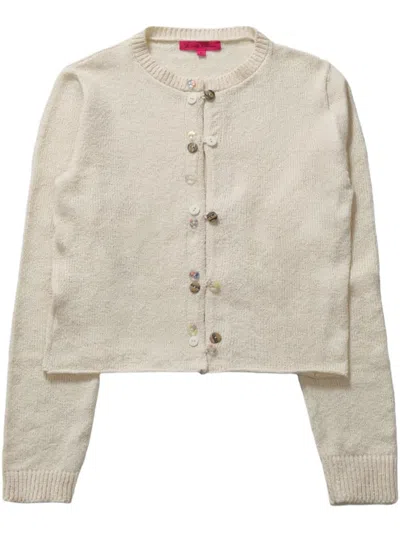 The Elder Statesman Nora Cardigan In Neutrals