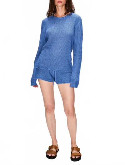 The Elder Statesman Nora Lite Thermal Long Sleeve Top In Melancholy In Multi