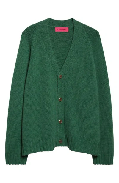 The Elder Statesman Oak Cashmere V-neck Cardigan In Green