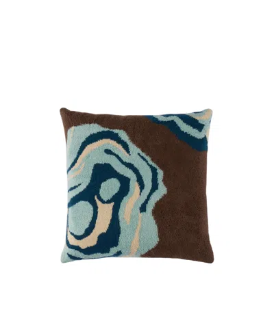 The Elder Statesman Ollio Geode Wool Blended Cushion In Green