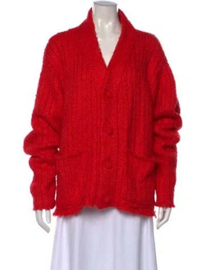 Pre-owned The Elder Statesman Open Front Sweater In Red